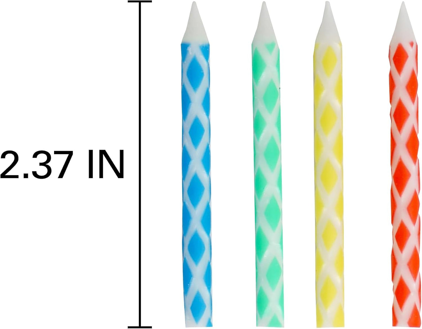 40 Multicolored Diamond Birthday Candles for Cake & Cupcakes - Multi-Color Party Candles Set