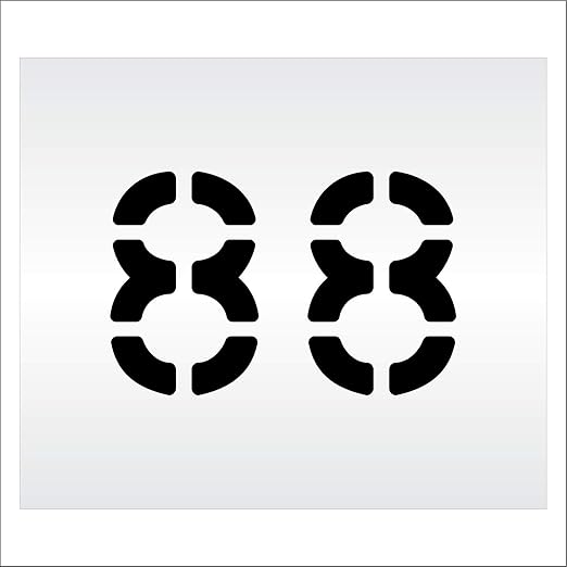 Pavement, Curb, and WheelStop Stencils - 6 inch Double Number Stencil - (88) - 6" x 9" x 1/8" (128 mil) - Pro-Grade