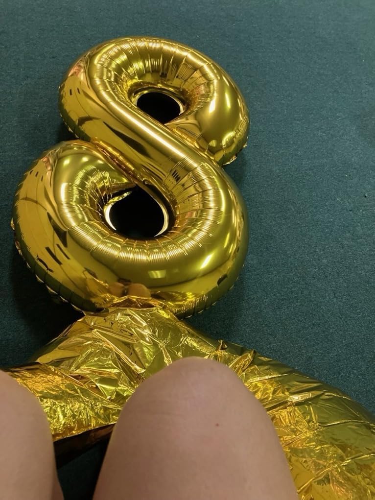 Smlpuame 40 inch Number Balloon 0-9 Gold Large Number 8 Balloons,Digital Balloons for Birthday Party Celebration Decorations Supplies, Helium Foil Number Balloons for Wedding Anniversary