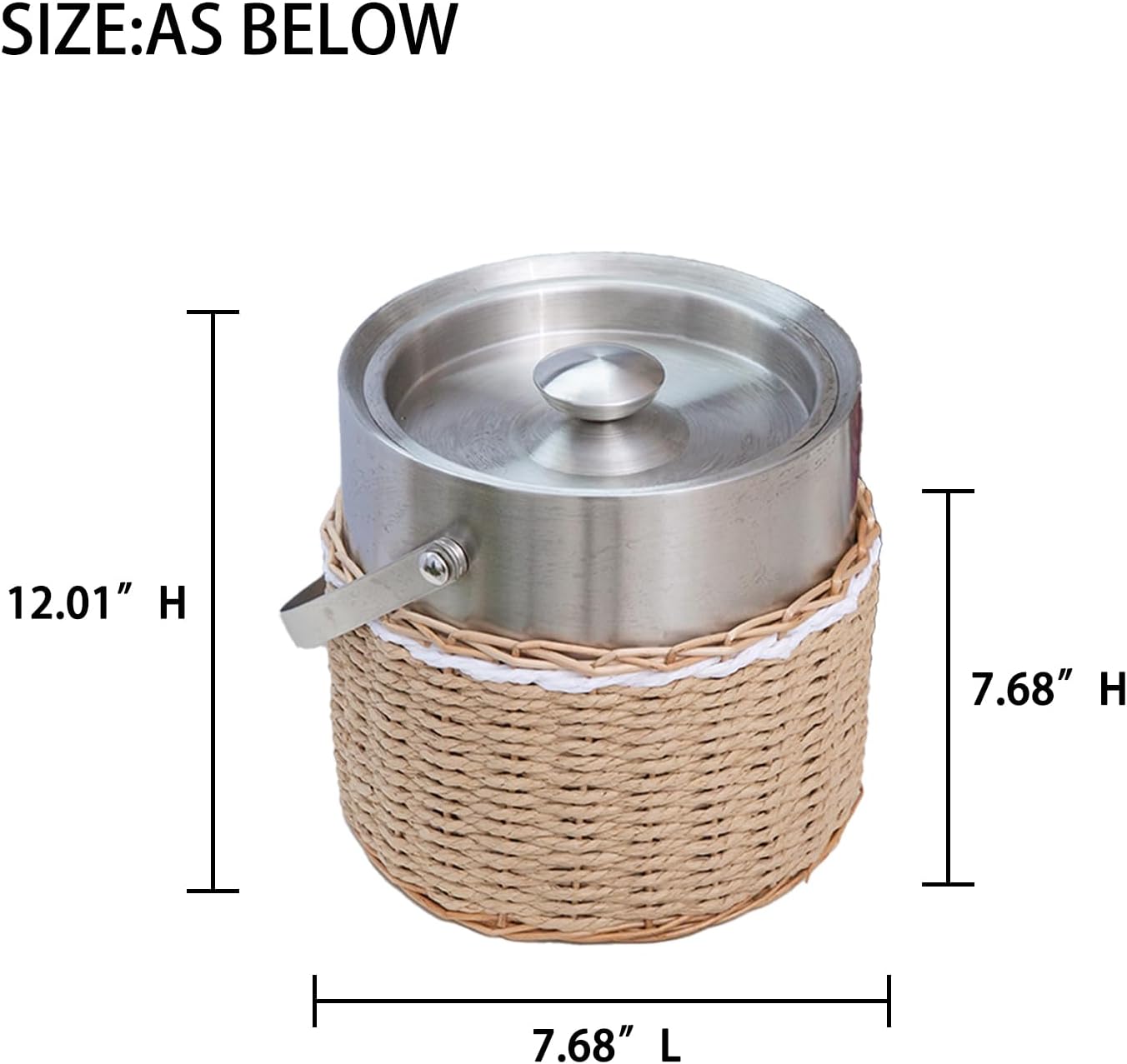 3L Ice bucket, Insulated Ice Bucket Basket with Lid for Party Cocktail Bar Buffet