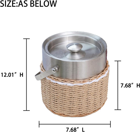 3L Ice bucket, Insulated Ice Bucket Basket with Lid for Party Cocktail Bar Buffet