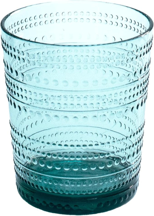 Beaded Double Old Fashioned Drinkware, Indoor/Outdoor, Sea Green, 15.6 oz., Set of 6