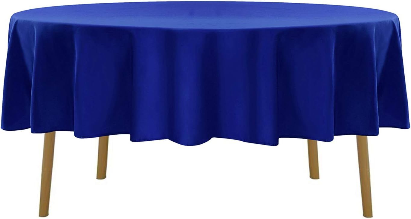 90 inch Round Tablecloth Washable Polyester Table Cloth Decorative Table Cover for Wedding Party Dining Banquet（90 inch,Royal Blue）