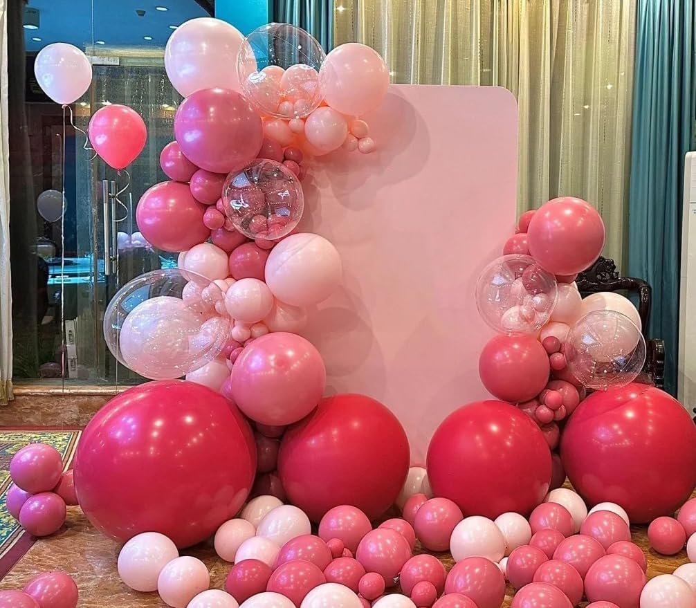 AZOWA 24 Inch Hot Pink Balloons 16-Count Large Latex Round Balloons for Party Wedding Birthday Baby Shower Decoration (Hot Pink, 16 Pcs)