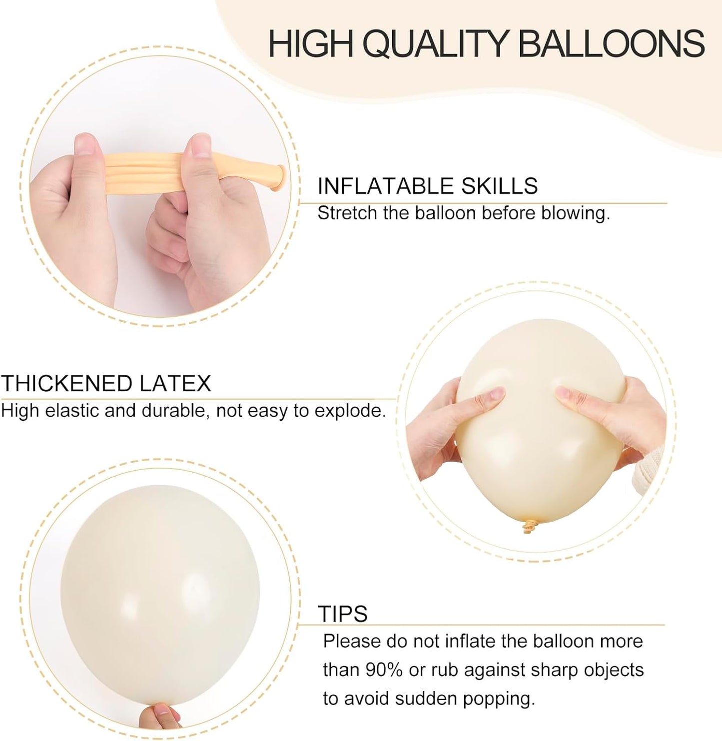 RUBFAC 129pcs Ivory white Balloons Different Sizes 18 12 10 5 Inch Latex Balloon Garland Arch for Party Decoration Birthday Gender Reveal Wedding Anniversary Baby Shower Party Supplies