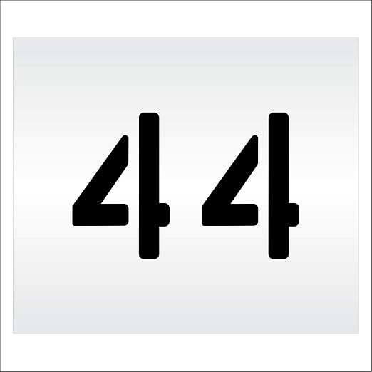 Pavement, Curb, and WheelStop Stencils - 6 inch Double Number Stencil - (44) - 6" x 9" x 1/8" (128 mil) - Pro-Grade