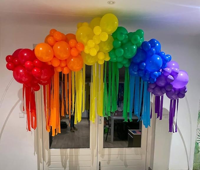 KBZVNAF Rainbow Balloons Latex Party Balloons - 50 Pack 12 inch Helium Assorted Bright Balloons for Wedding Baby Shower Birthday Party Decorations