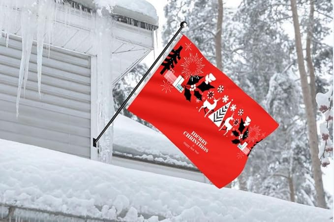 AGAS Christmas Flag 3x5 Outdoor, Merry Christmas and Happy New Year Flags with Brass Grommets - 200 Denier Nylon Large Welcome Signs Banners Gifts for Outdoor Wall Decorations For Winter Holiday Parties, Home Decor, Shops