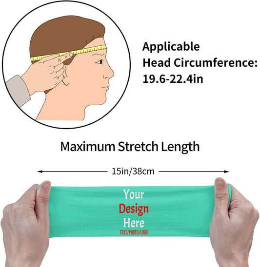 Custom Sweatbands for Men Women, Design Your Own Text Name Image Photo Personalized Sports Headbands