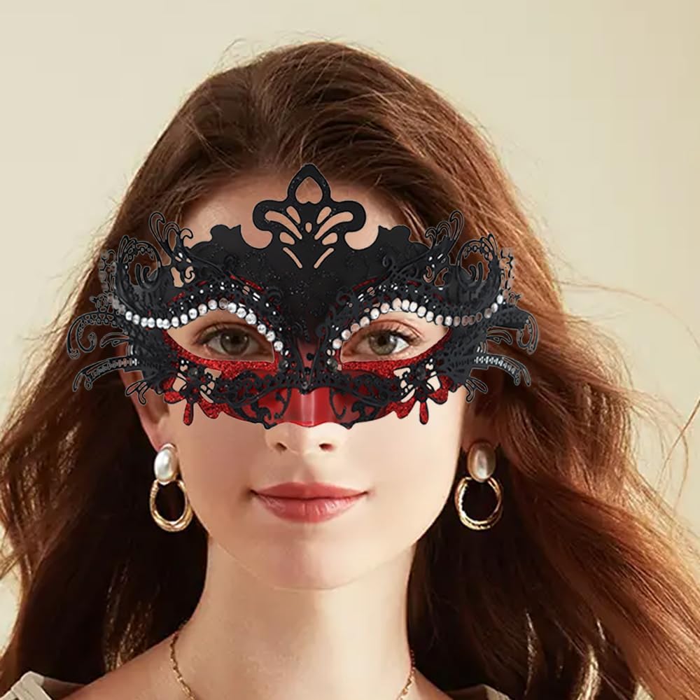 Couple Masquerade Mask Set - Venetian Style Masks for Halloween, Costume Parties and Carnival