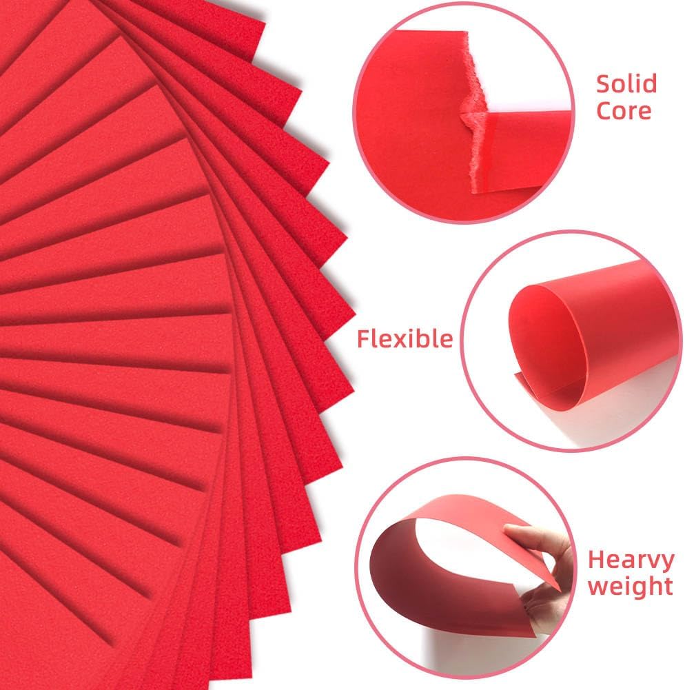 Red Cardstock 8.5 x 11 Inch, 30 Sheet Card Stock, 92lb/250gsm Thick Cover Stock, Heavyweight Printer Paper for Invitations, Scrapbooking, Crafts, DIY Projects, Drawing & Decorations