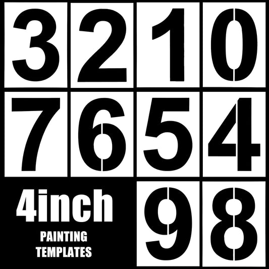 4 Inch Number Stencils for Painting Curb Stencil Kit for Address Painting Address Number Paintings Stencils Reusable Digital Templates Curb Stencil Kit for Addresses Paint for Cake Wood Signs Mailbox