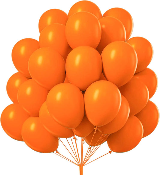 PartyWoo Orange Balloons 101 pcs 12 Inch Fall Pumpkin Latex Balloons for Graduation Thanksgiving Halloween Little Cutie Baby Shower Birthday Party Decorations Orange-Y9
