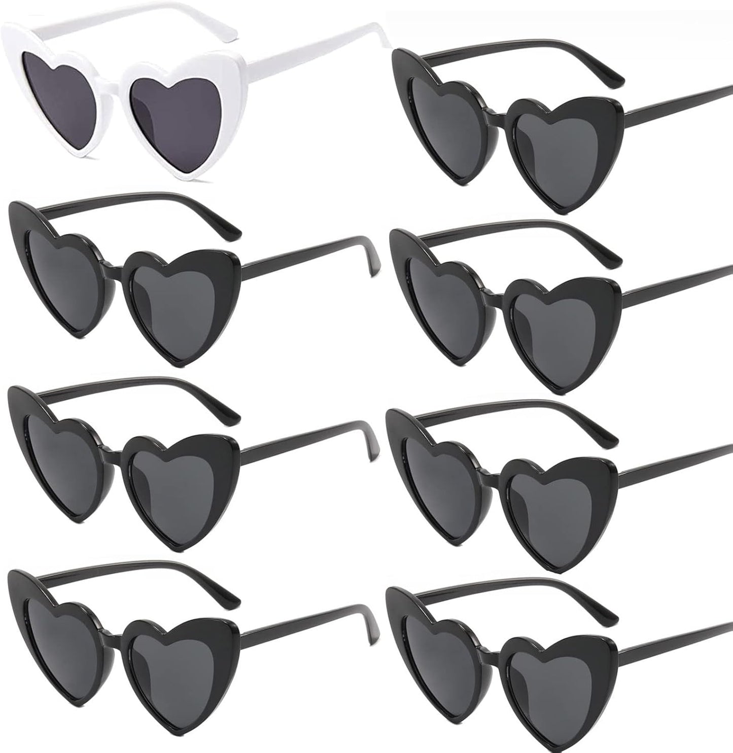 AEAHALY Pink White Black Heart Sunglasses for Women Vintage Bride Heart Shaped Sunglasses Wedding Party Accessories