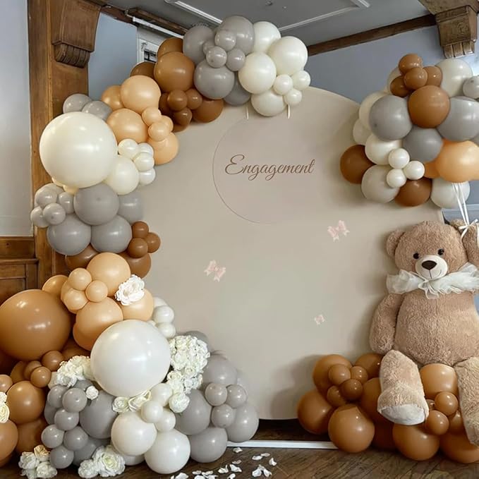 Boho Brown and White Balloon Garland Arch Kit, 167Pcs Cocoa Dusty Gray Nude Sand White Balloons for Graduation Birthday Baby Shower Wedding Neutral Gender Reveal Party Decor