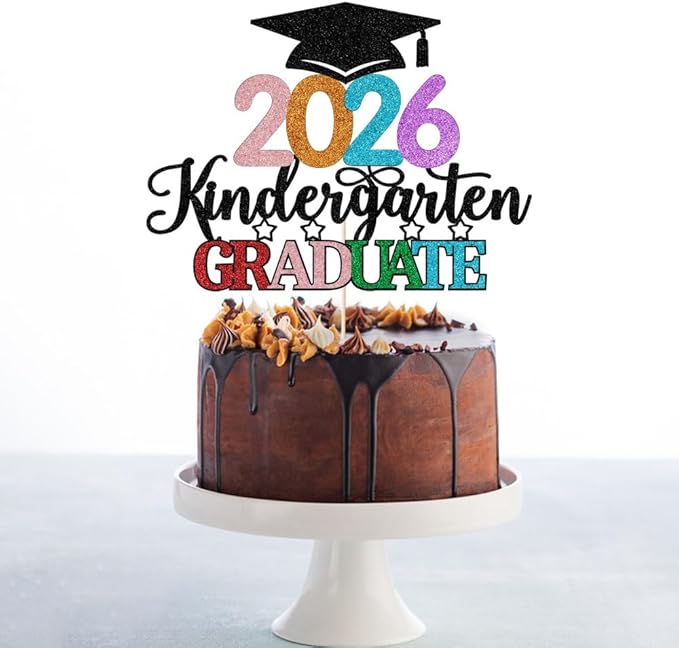 Kindergarten Grad Cake Topper,2026 Graduation Cake Topper,Peace Out Kindergarten Next Stop 1st Grade cake Decorations,2026 Kindergarten Graduation Party Decorations Supplies