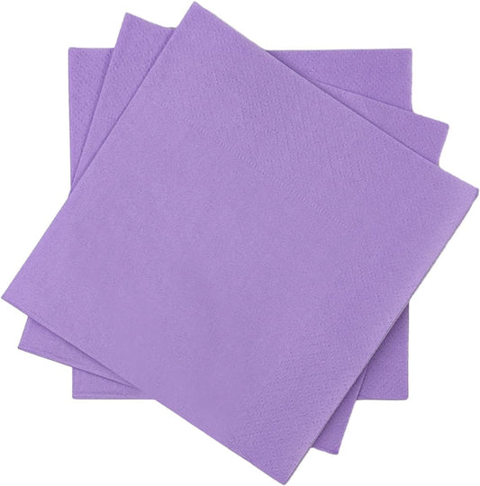 Bright Purple Cocktail Napkins 5 * 5inch disposable Beverage Napkin paper for Cocktail, Wedding, Dinner，Birthday Party Dessert Wine Paper Napkins（ 120 Count）