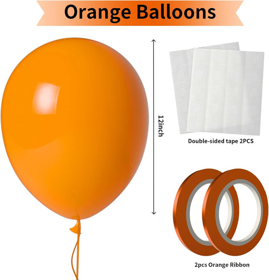 Orange Balloons 100 Pack – 12 Inch Orange Latex Balloons for Halloween, Thanksgiving, Baby Shower & Birthday Party