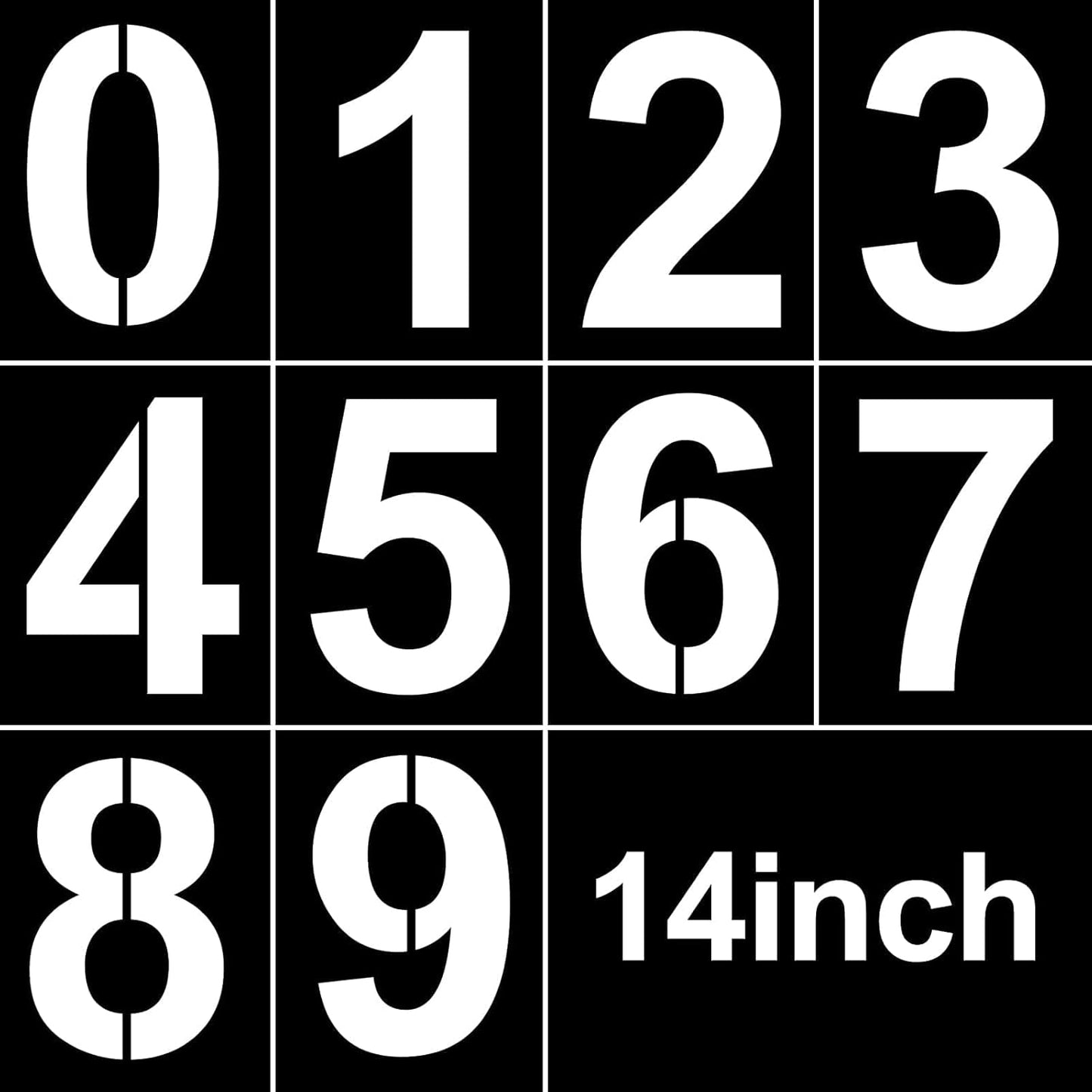 14 Inch Reusable Large Number Stencils Plastic Digital Stencils Templates for Cake Address Number Painting Templates
