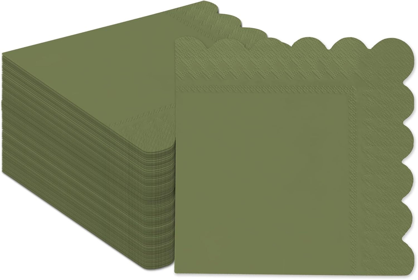 qiqee Turquoise Green Cocktail Dinner Napkins 5x5inch Disposable Beverage,Wedding, Birthday Party Dessert Wave Paper Napkins(120 Count)