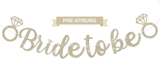 Glitter Champagne Bride to Be Banner,Pre-Strung Bridal Shower Sign Garland,Bachelorette Party Decoration Wedding Shower Party Supplies(No DIY)