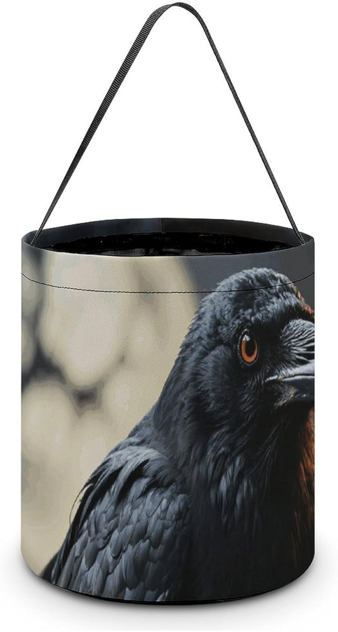 Halloween Candy Bucket - Frightening Halloween Crow Trick Or Treat Candy Bag, Gift Bag for Party Favor Supplies