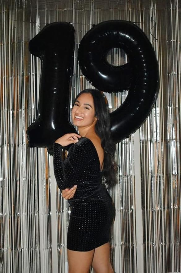 40 Inch Black Numbers 9 Balloon, Balloons Decorations for 9 19 90 Birthday Party, Engagement, Wedding, Graduations, Photo Shoot Supplies