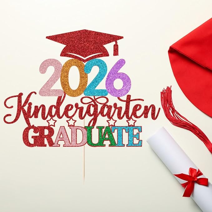 Kindergarten Grad Cake Topper,2026 Graduation Cake Topper,Peace Out Kindergarten Next Stop 1st Grade cake Decorations,2026Kindergarten Graduation Party Decorations Supplies