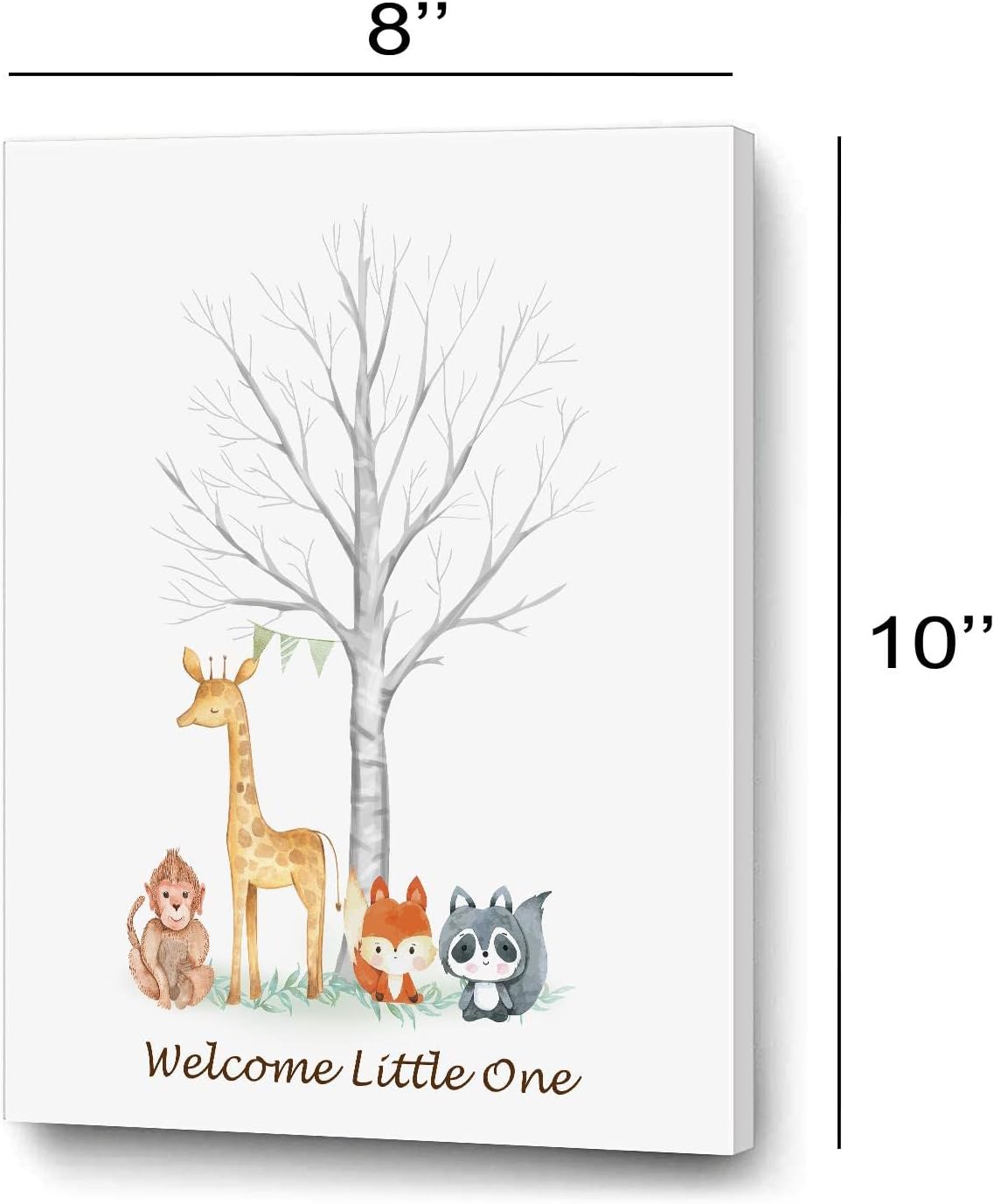 Theme Baby Gender Reveal Fingerprint Tree with Safari Animals, Boy and Girl Gender Guess Game Thumbprint Guest Book Ideas, Woodland Baby Shower Activity Decorations