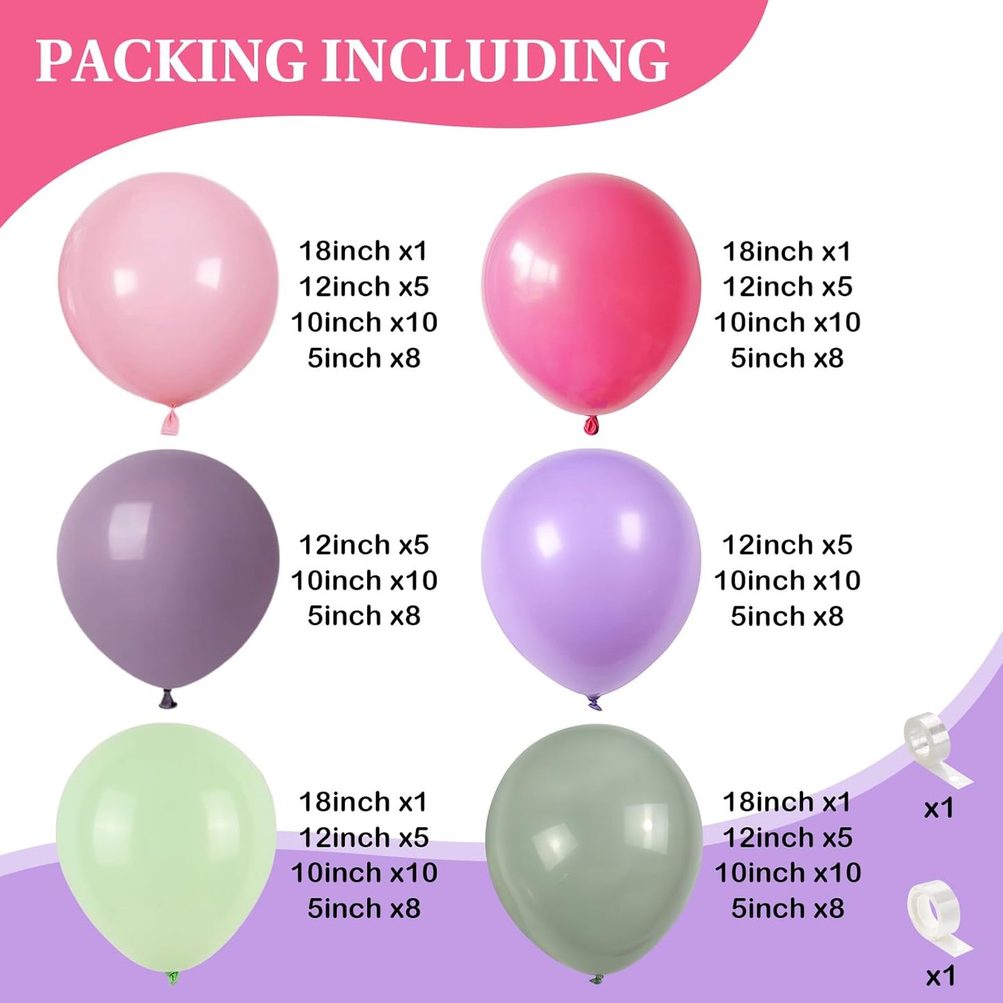 Fairy Theme Balloons Arch Pastel Pink Purple Green Balloons Garland Dusty Green Retro Hot Pink Latex Balloon for Girls Birthday Garden Wildflower Fairy Tea Party Baby Shower Woodland Decorations
