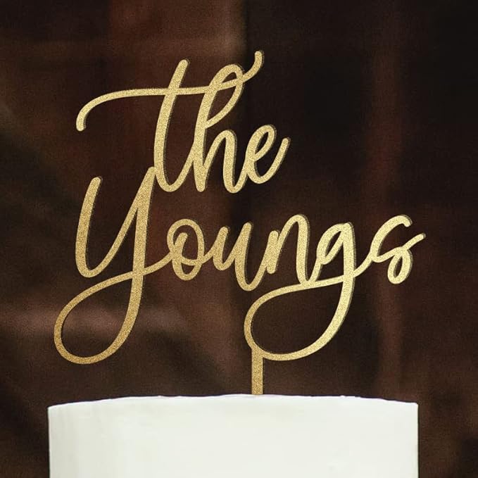 Personalized Custom Script Cake Topper for Birthday and Party, Gold Silver, 6"W x 9"L (Pack of 1)