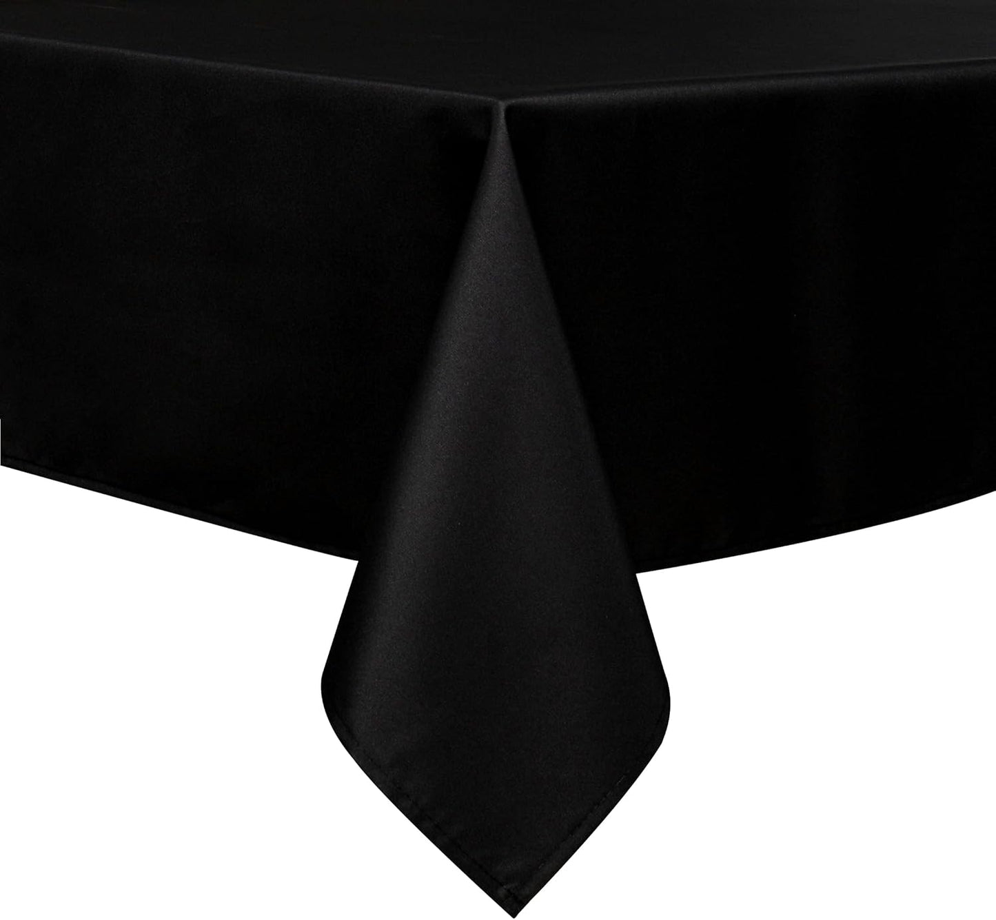 Wewoch Black Rectangle Tablecloth Water Resistant Washable Polyester Table Cloth for Dining,Kitchen, Parties Weddings and Outdoor Use 60 Inch by 120 Inch