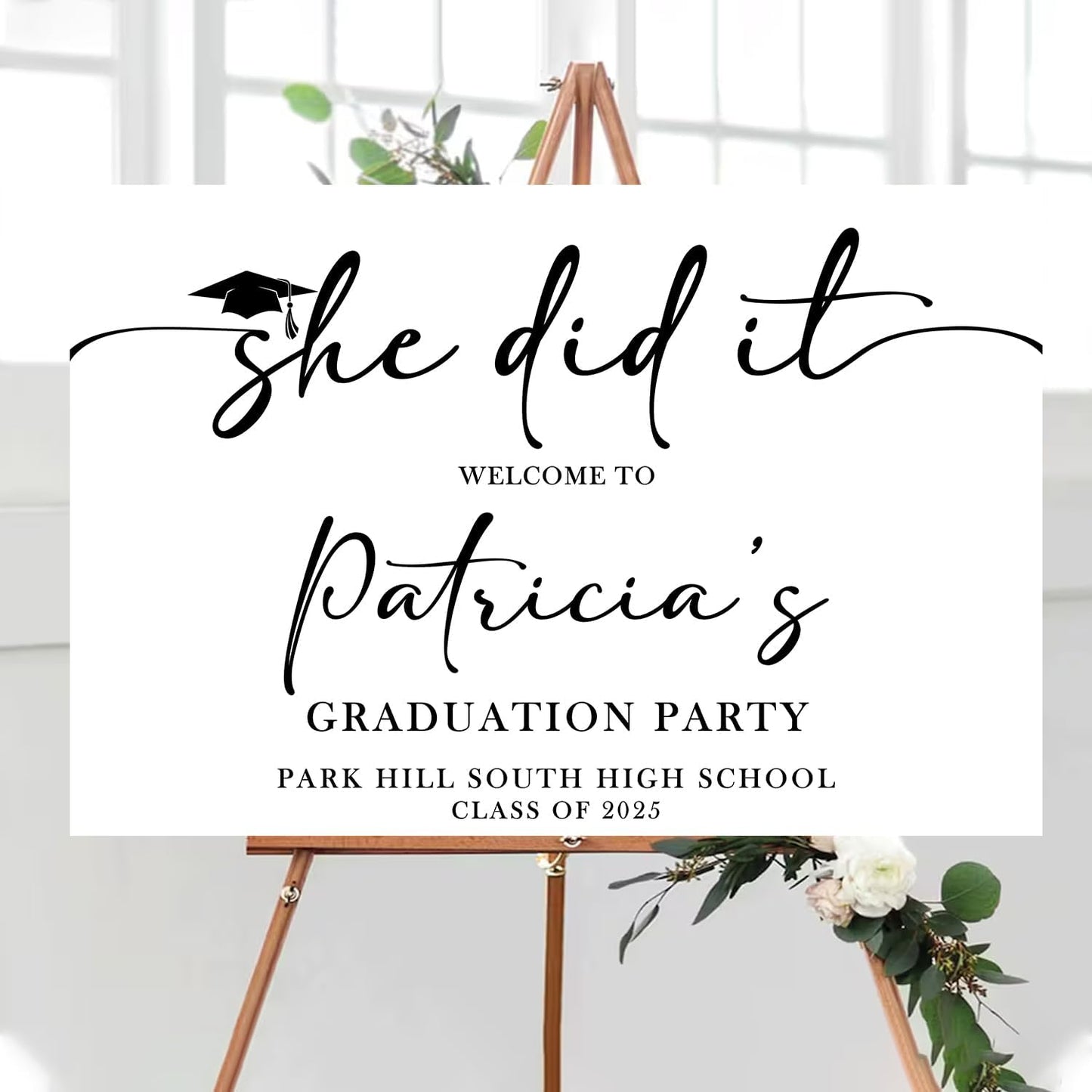 She Did It Graduation Party Welcome Sign, Graduation Party Decorations, Custom Graduation Party Sign, She Did It Graduation Sign, Modern Grad Welcome Sign, Grad Party Decorations, Grad Sign