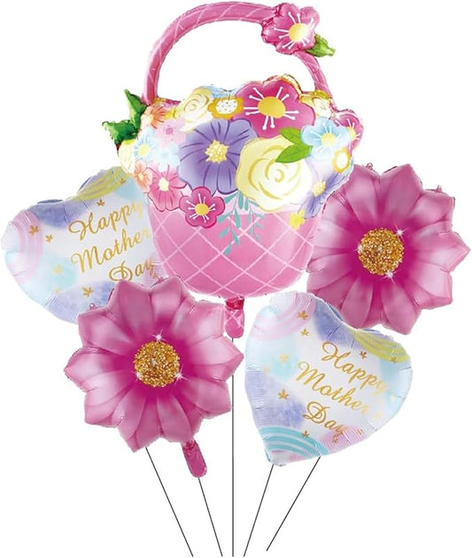 10 Pcs Mother’s Day Party Balloons Kit Decorations 16 inch Foil Balloon Set Happy Mother's Day Best Mom Balloon Set for Mother's Day Family Party Home Decoration for Mother's Day Party(Pink)