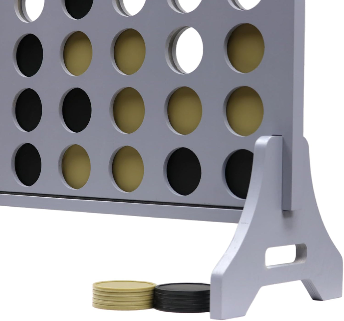 Tailgating Pros Premium Grey Giant Four in a Row with Carrying Case - Jumbo Oversized Outdoor Yard Game - Connect Multiple Pucks in a Row to Win - Many Puck Colors Available!
