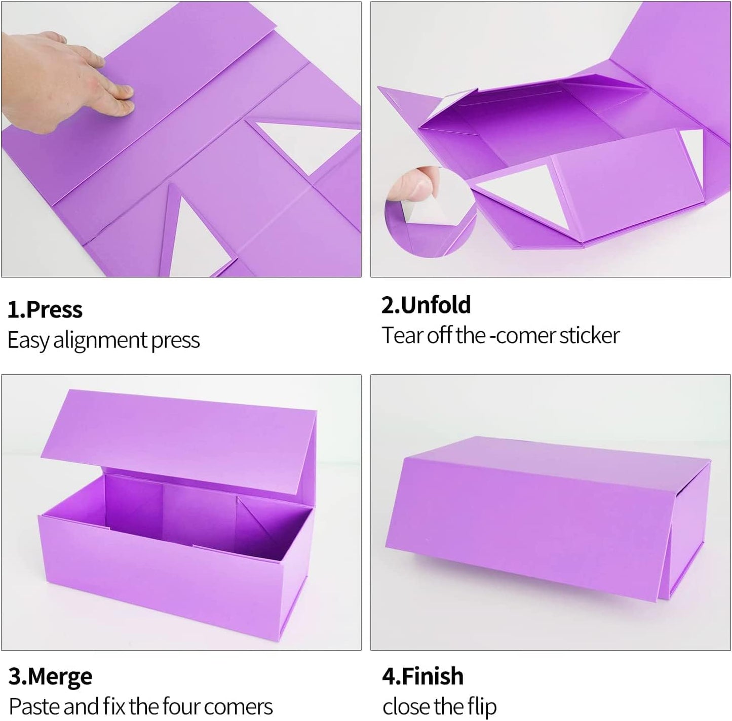 Purple Gift Boxes 10"x6"x3" with Magnetic Closure Lid Gift Boxes for Presents,Bridesmaid Gifts Box,Cute Box,Luxury for Gift Packaging, Magnetic Gift Box for Wrapping Gifts (Purple/5PCS)