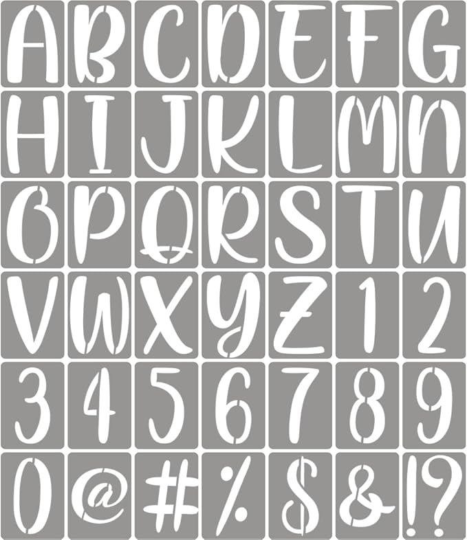 XANGEY 8 Inch Letter Stencils for Painting - 42 Pack Alphabet Letter Number Templates with Signs, Reusable Plastic Alphabet Stencils for Chalkboard Fabric Rock Wood Crafts Painting