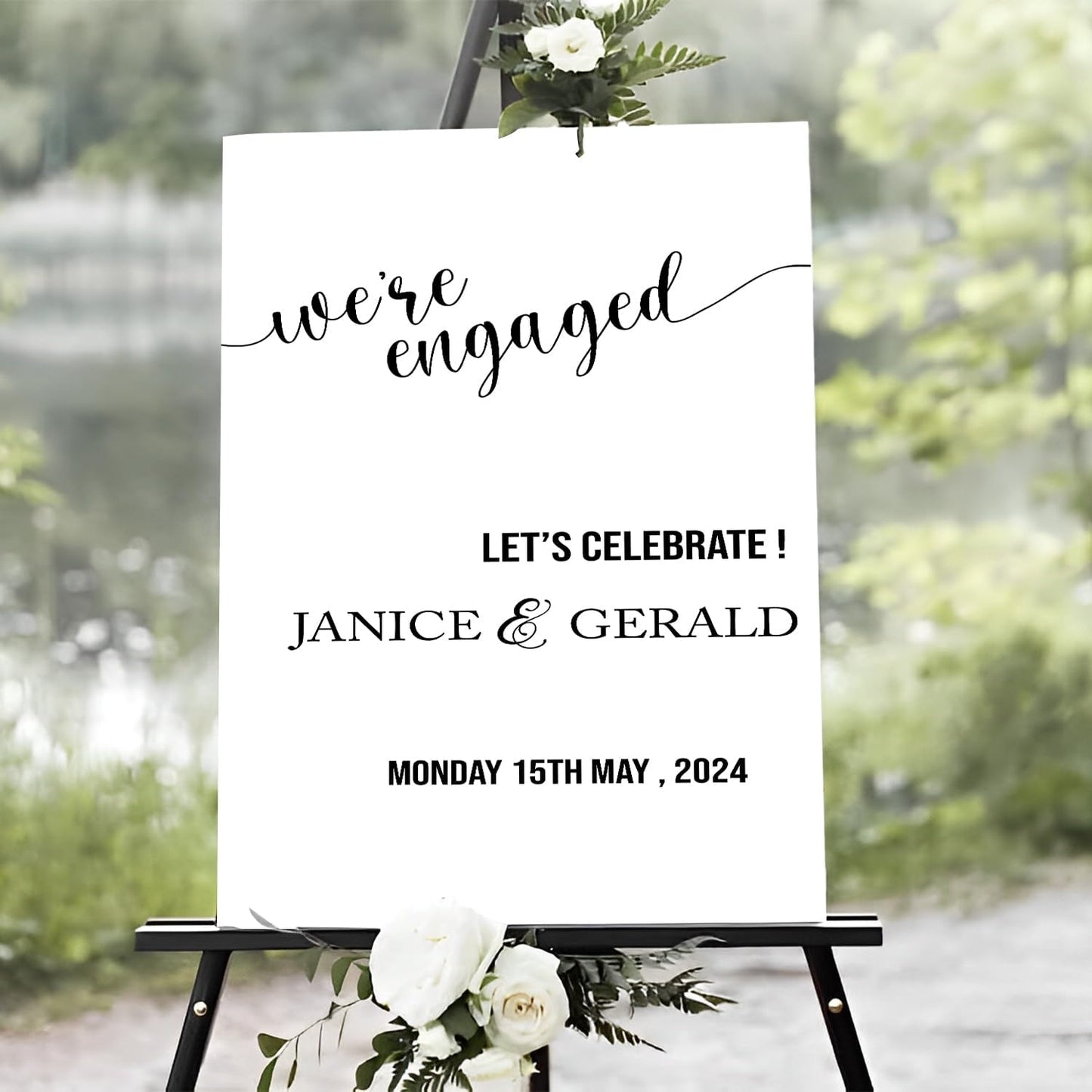 Engagement Party Sign, Engagement Decorations, Minimal Engagement Party Welcome Sign Portrait, Engaged Printable Sign Template, Custom Engagement Welcome Sign