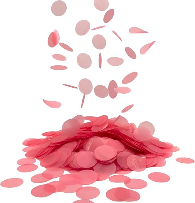 Pink Confetti for Baby Shower Gender Reveal Decorations Bridal Shower Party Decor, Biodegradable & Water Soluble Rice Paper Confetti for Baby Girl, Pink Tissue Paper Alternative, 150 Grams 20000 Pcs