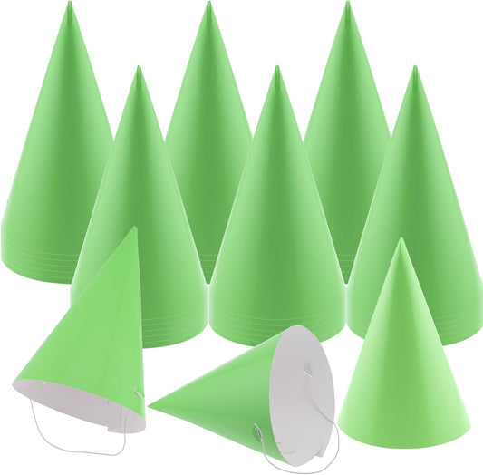 24 PCS Party Cone Hats DIY Birthday Paper Cone Hats for Kids and Adults Birthday, Baby Shower, Bridal Shower