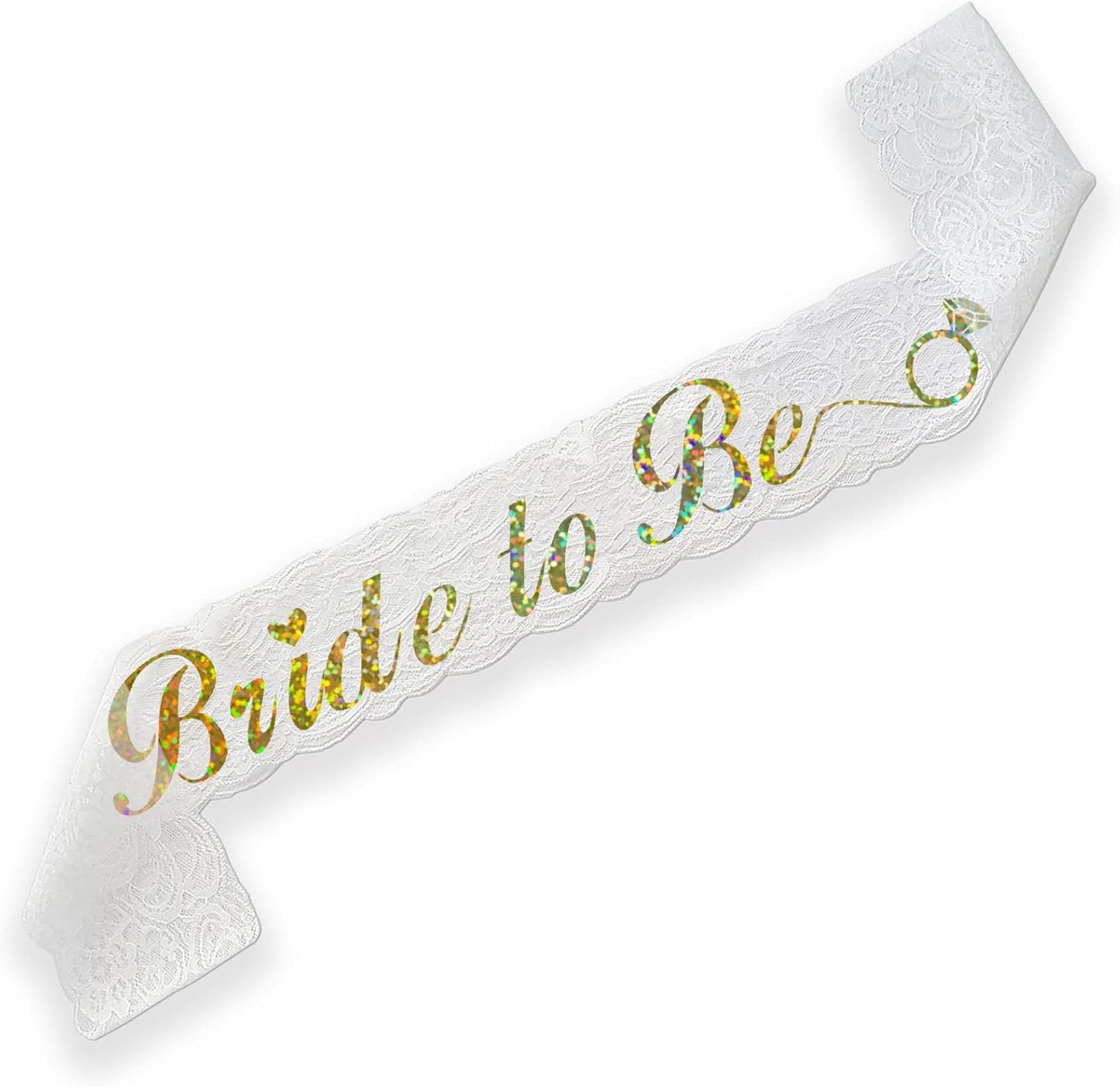 Team Bride Sash Set- 1 White Lace Bride to Be Sash and 6 Team Bride Sashes for Bachelorette Party Supplies