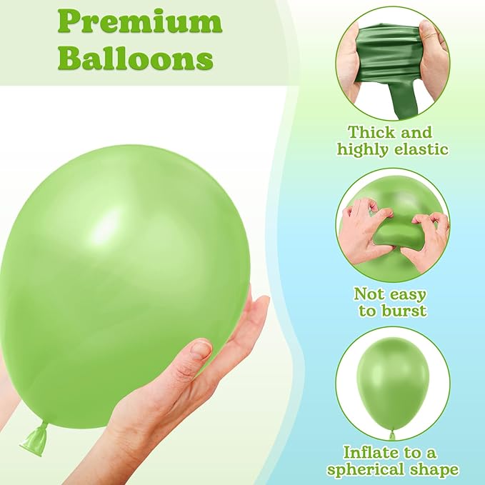 Kelfara Dusty Blue and Green Balloons, 80 pcs 12 Inch Retro Avocado Green Sea Blue Teal Nude Balloons for Birthday Baby Shower Graduation Engagement Bridal Shower Party Decorations