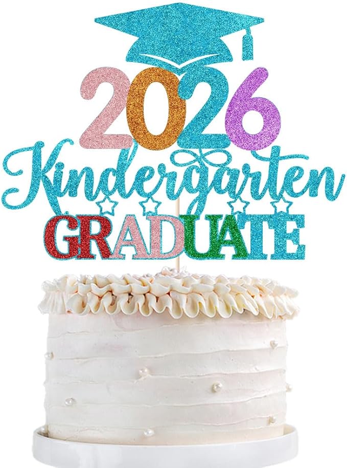 Kindergarten Grad Cake Topper,2026 Graduation Cake Topper,Peace Out Kindergarten Next Stop 1st Grade cake Decorations,2026Kindergarten Graduation Party Decorations Supplies