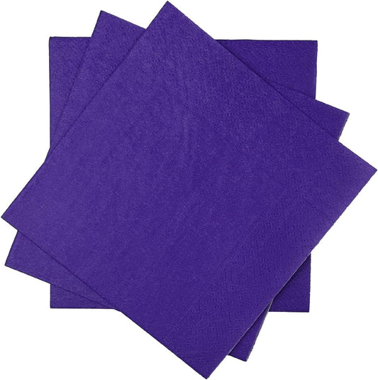 Deep Purple Cocktail Napkins 5 * 5inch disposable Beverage Napkin paper for Cocktail, Wedding, Dinner，Birthday Party Dessert Wine Paper Napkins（ 120 Count）
