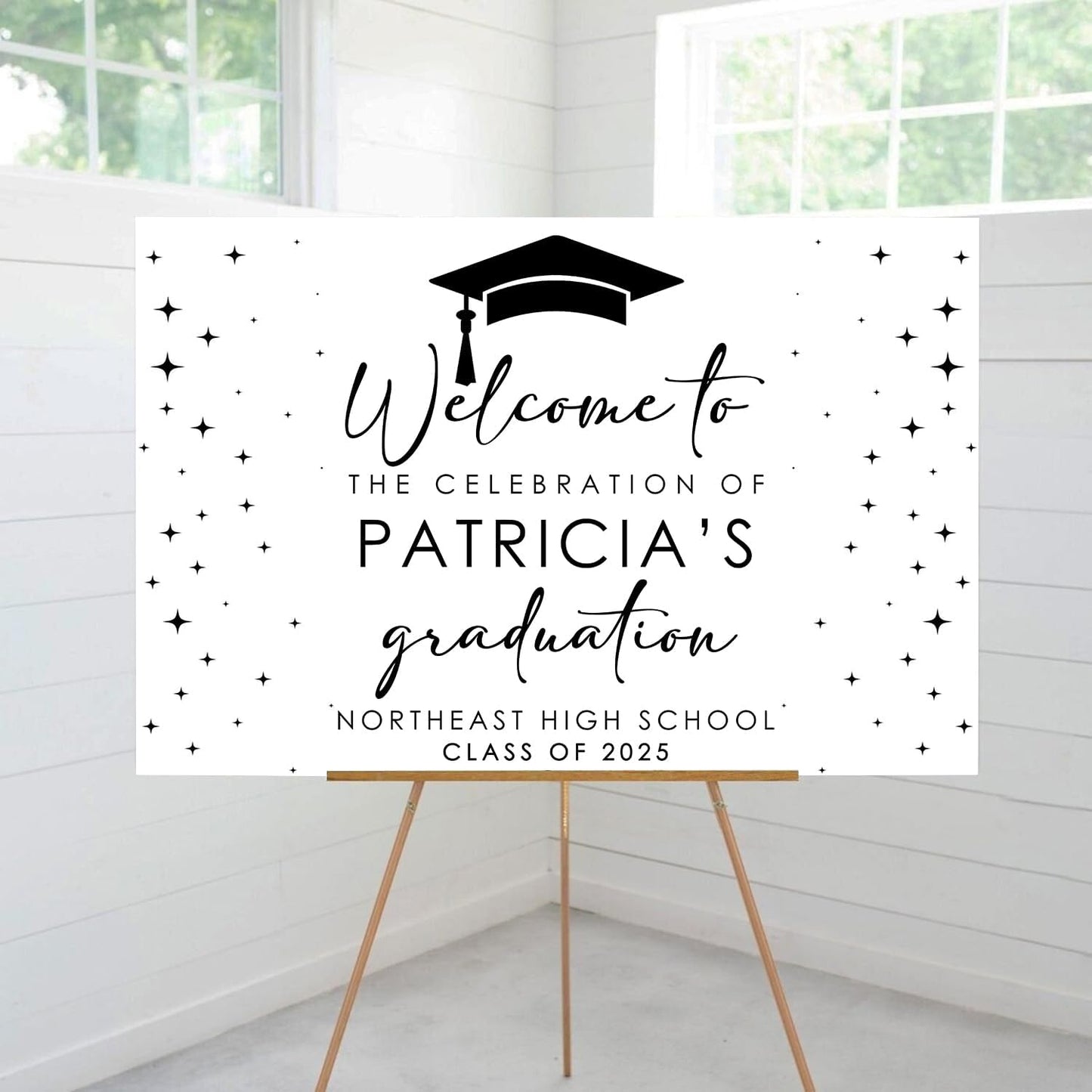 Personalized Graduation Yard Sign, Class of 2025 Sign, Modern Minimalist Graduation Party Welcome 2025, Welcome To Celebration Sign, Grad Party Decorations