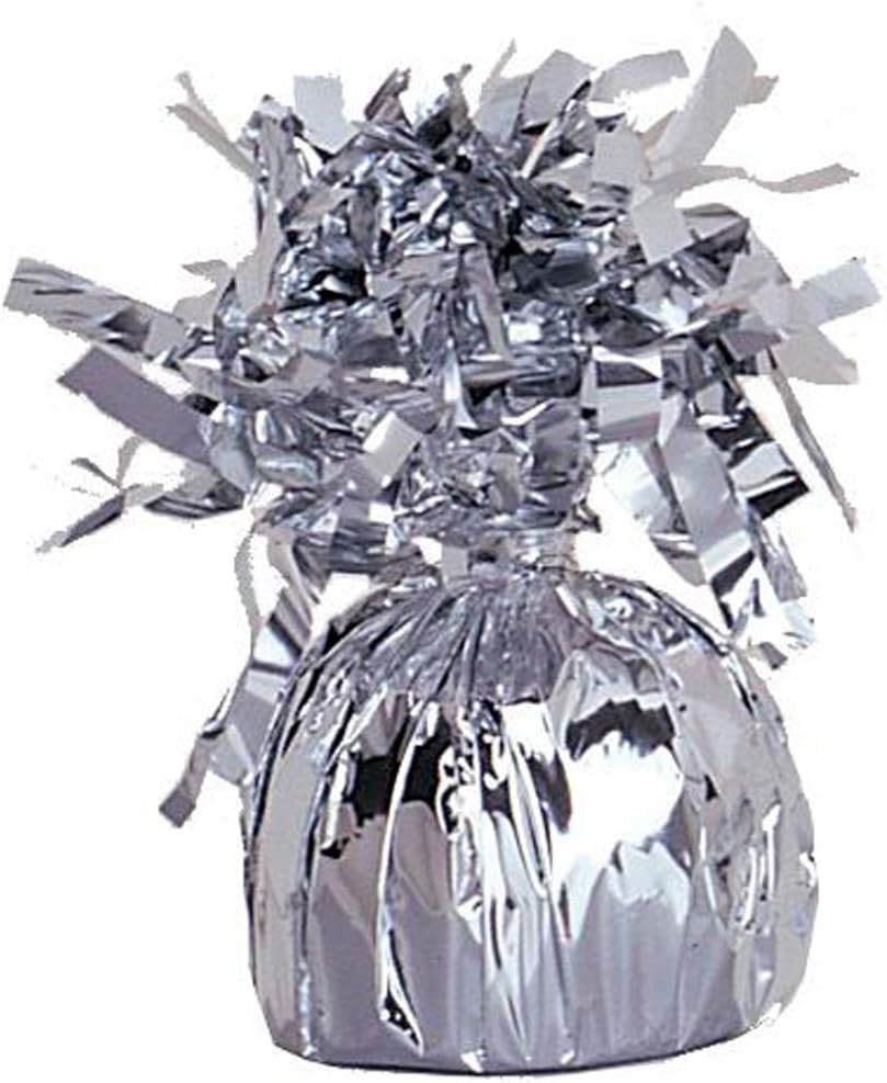 Silver Foil Balloon Weight (4.5" x 2.25") 1 Count, Adorable Party Essential For Parties & Events