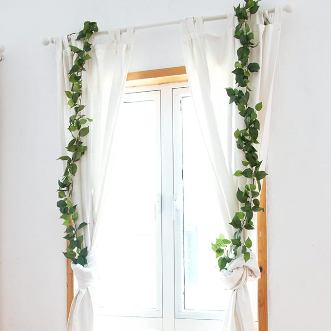 3Pcs Artificial Greenery Ivy Vines Kit, 6FT Odorless Silk Ivy Garland, Green Leaves Fake Hanging Plants, for Boho Decor, Home, Classroom, Wall, Party and Wedding Decoration