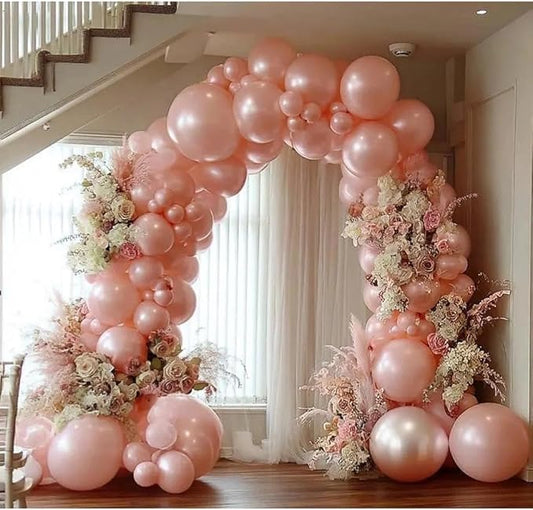 Pink Balloon Garland Double Stuffed Dusty Rose Blush Pink Balloons Different Sizes 18/12/5in Pearl Balloon Arch Kit for Birthday Wedding Bridal Baby Shower Mother's Day Party Decor
