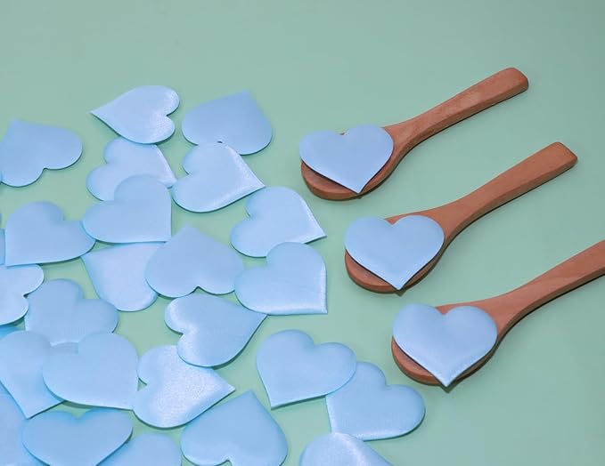 ONLYKXY 200Pcs 3.5cm Big Sponge Confetti Decor Glitter Flower Heart Shape Petals Table Decoration for Wedding Party Valentine's Day Scatter Ponge Petal Confetti (Blue)