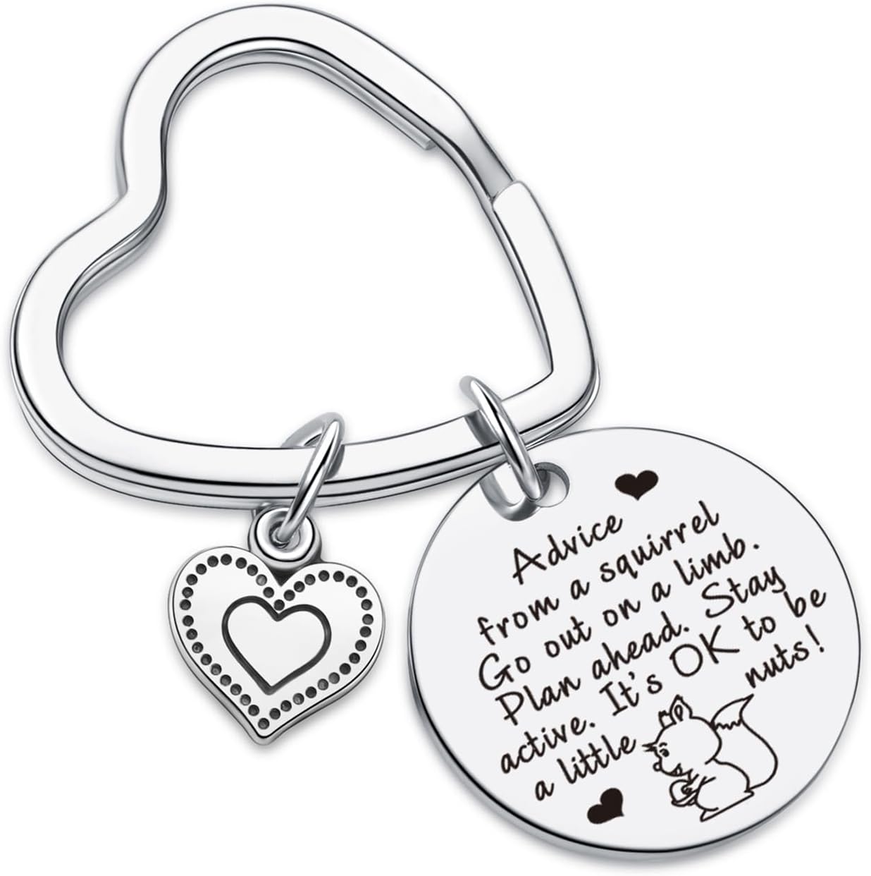 7RVZM Squirrel Decor Squirrel Lovers Gifts For Mom Squirrel Whisperer Keychain Cousin Keychain